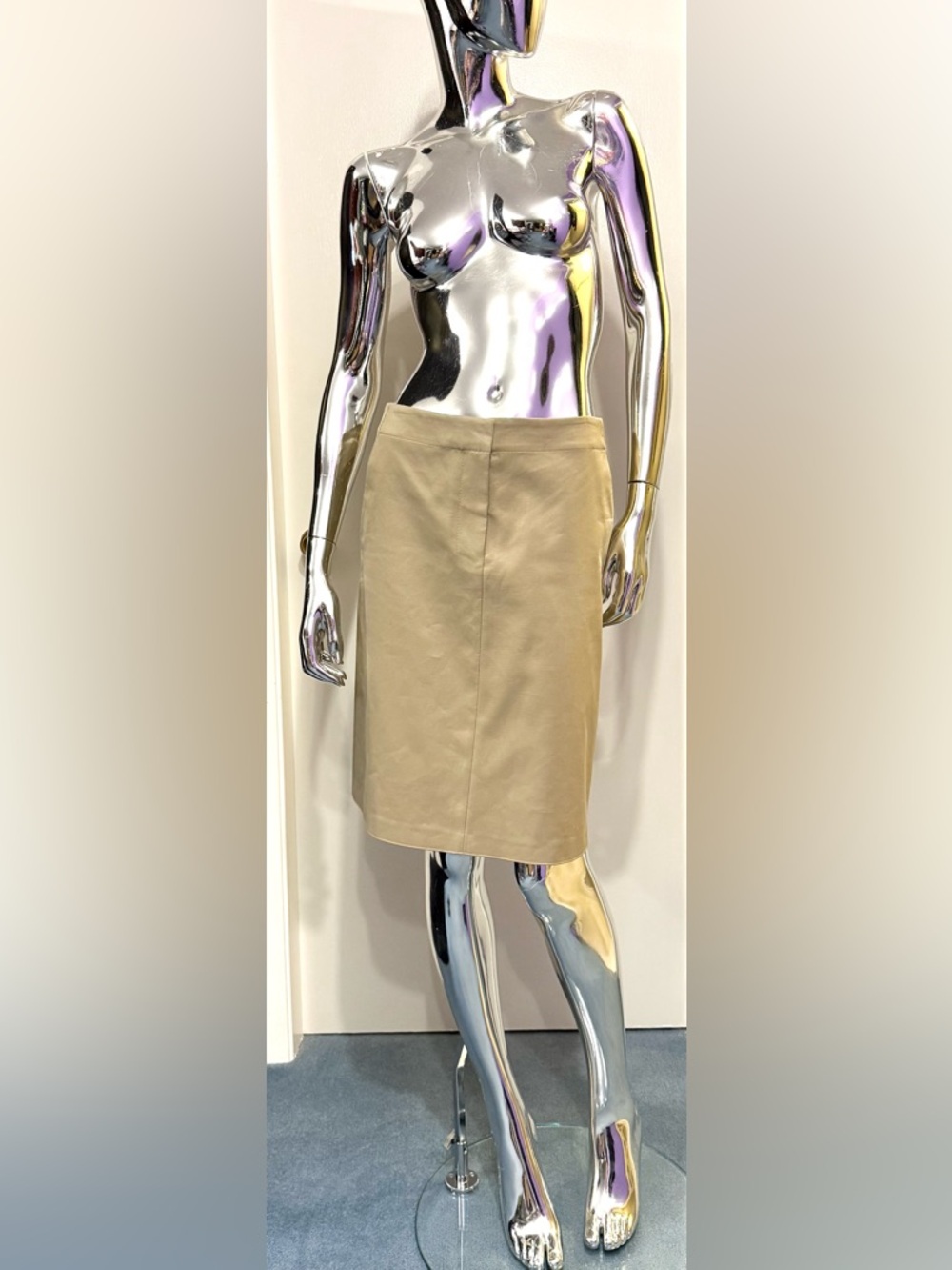 ☀️Spring Sale: Theory Tan / Khaki thick cotton A-Line Skirt - front zip